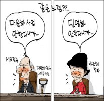 [만평] 이명박근혜, 같은 느낌?