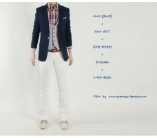 핑크색자켓 코디1