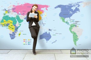 전문세계지도벽지1