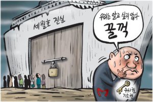 박근혜 정권의 "가만히 있으라" 관련 만평 모음