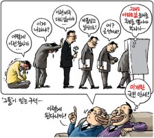 믿는 구석 [오늘의 만평]경향-김용민의 그림마당[2014/05/16(금)]