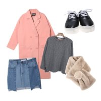 핑크색자켓 코디4